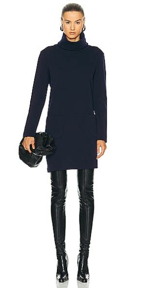 chanel dress coat|Chanel turtleneck dress.